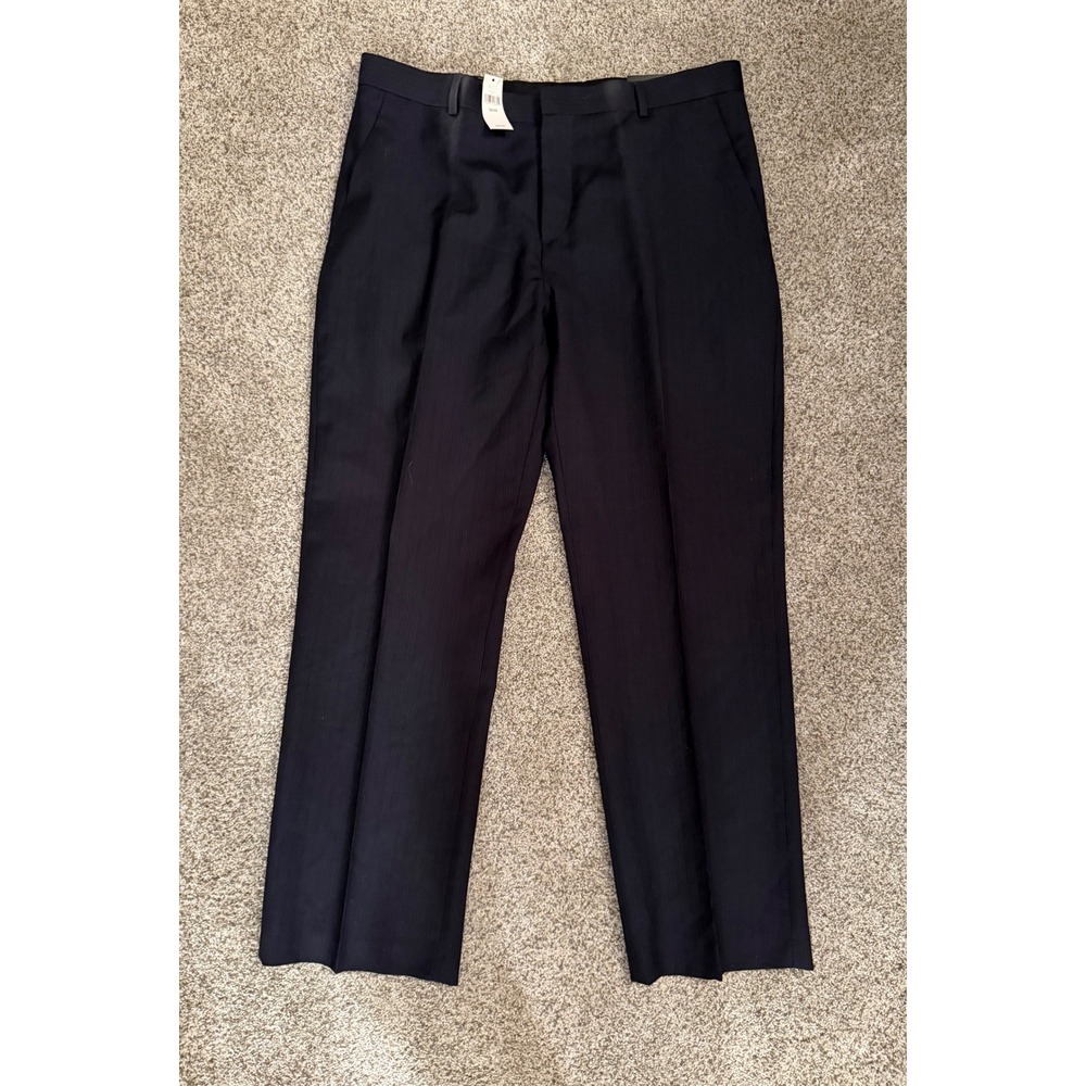 Banana Republic Mens 100% Wool Classic Fit Pinstripe Dress Pants Navy 36x30 NEW